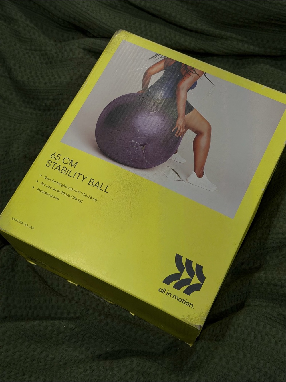 Target Yellow Box with Purple Exercise Ball Photo